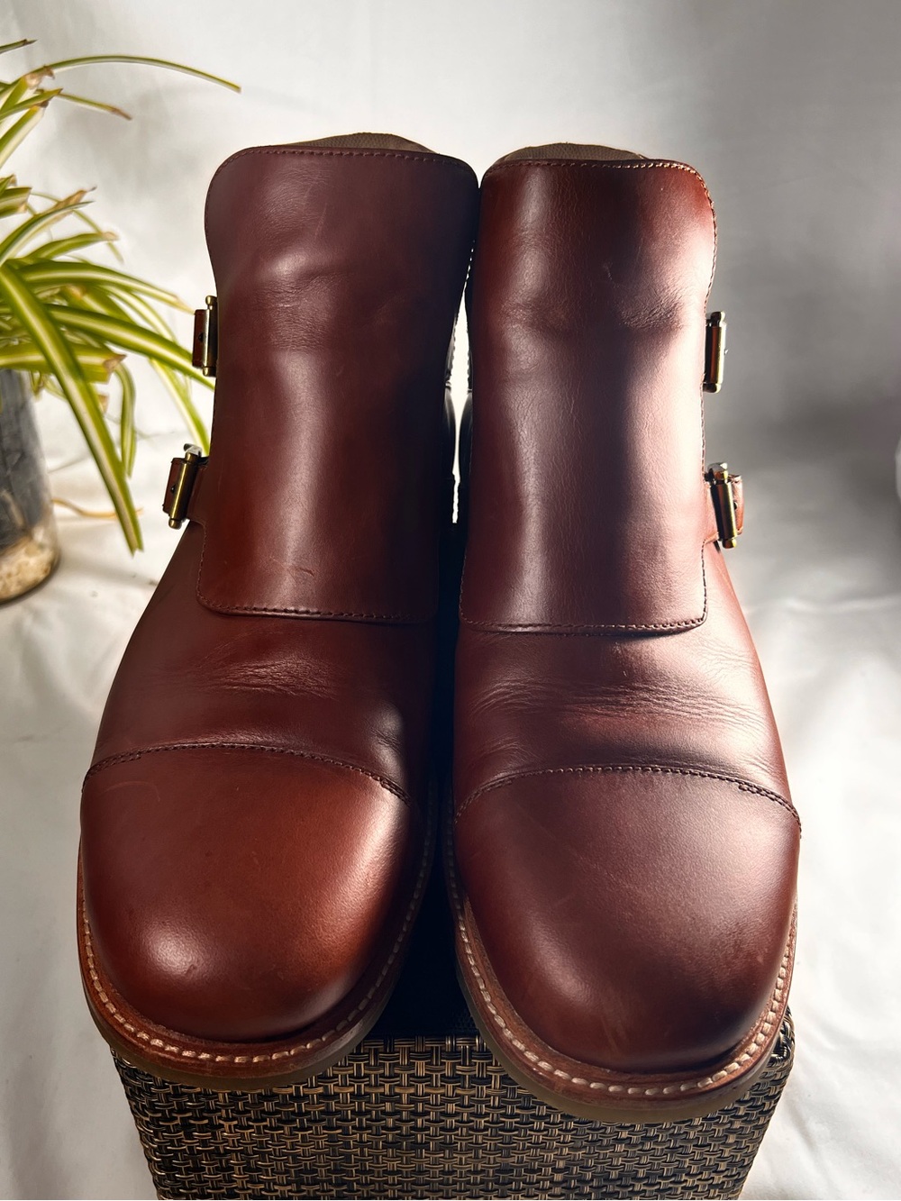 Tsubo Men's Double Monk Chukka Boots in Chestnut Brown